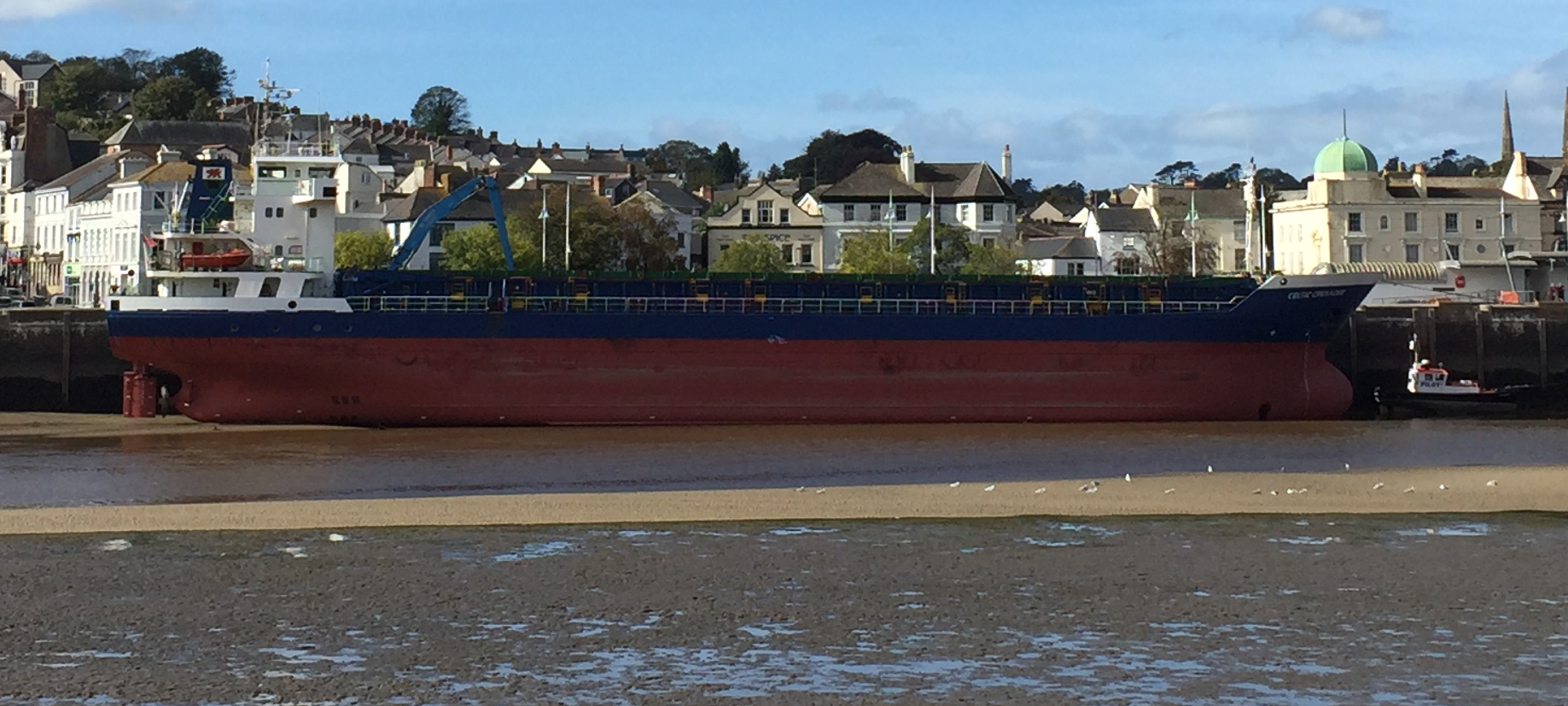 Cargo ship at sea